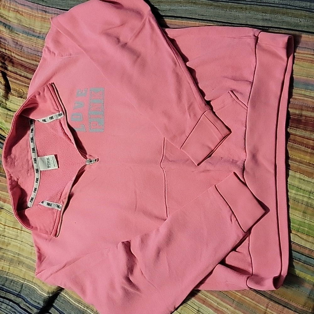 Pink Quarter-Zip Sweatshirt